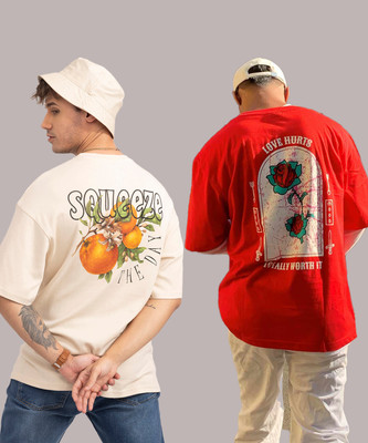 SILVANUS Printed Men Round Neck Multicolor T-Shirt