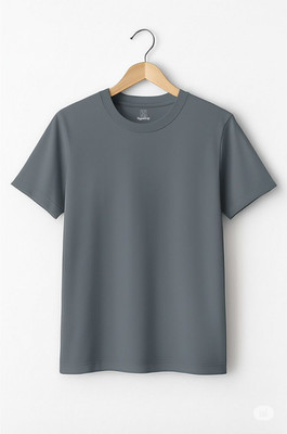 HypeDrip Solid Men Round Neck Grey T-Shirt