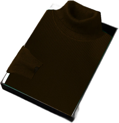 FREAKS Self Design Men High Neck Brown T-Shirt