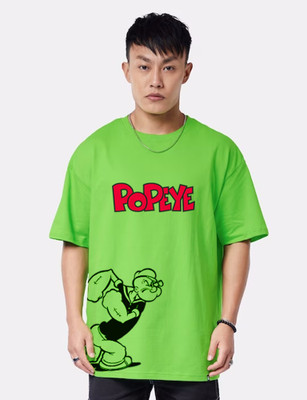 Be Beas Printed Men Round Neck Light Green T-Shirt