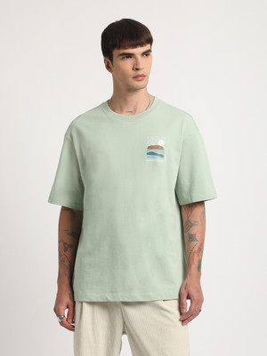 THE BEAR HOUSE Printed Men Round Neck Green T-Shirt