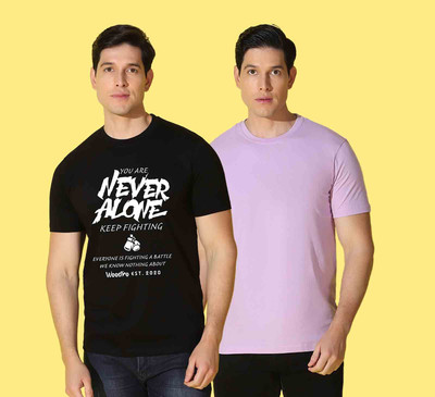 WOOSTRO Typography Men Round Neck Multicolor T-Shirt