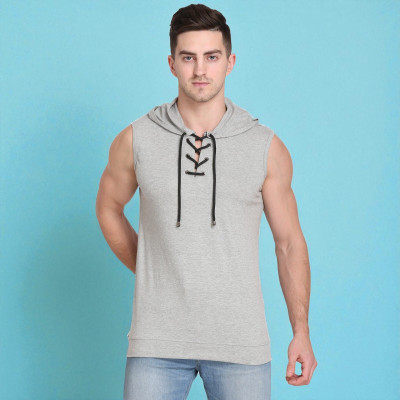 Faricon Trend Solid Men Round Neck Grey T-Shirt