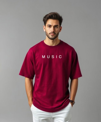 UrGear Graphic Print Men Round Neck Maroon T-Shirt