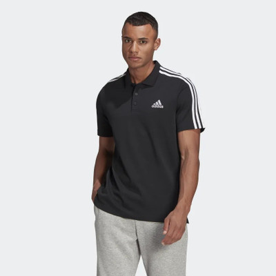 ADIDAS Solid Men Polo Neck Black T-Shirt