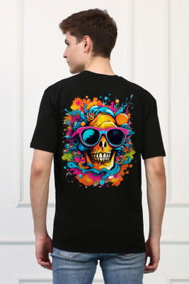 Awaken Armor Printed Men Round Neck Black T-Shirt