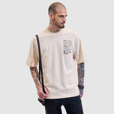 Snitch Graphic Print Men Round Neck Beige T-Shirt