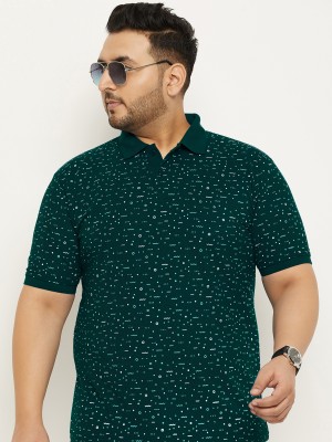 MXN Printed Men Polo Neck Dark Green T-Shirt