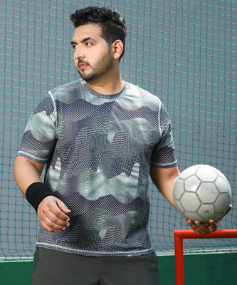 Instafab Plus Printed Men Crew Neck Grey T-Shirt