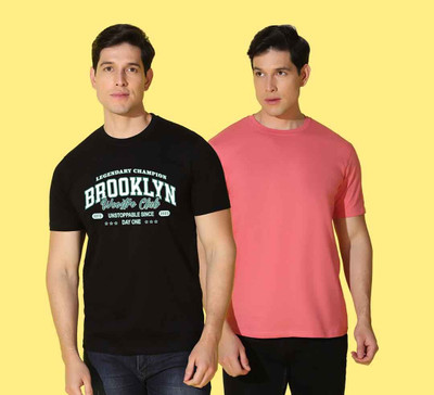 WOOSTRO Typography Men Round Neck Multicolor T-Shirt