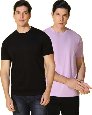 WOOSTRO Solid Men Round Neck Multicolor T-Shirt