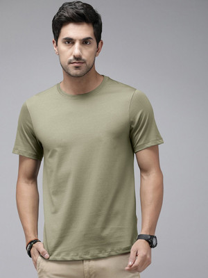 RULEDBYSUN Solid Men Round Neck Green T-Shirt