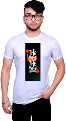 NITYANAND CREATIONS Printed, Typography Men Round Neck Multicolor T-Shirt
