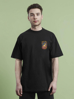 Moda Rapido Printed Men Round Neck Black T-Shirt