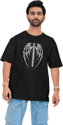 wardorbe choice Typography Men Round Neck Black T-Shirt