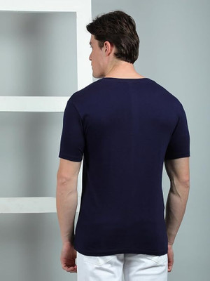 BAYERN MUNICH JERSEY Printed Men Round Neck Blue T-Shirt