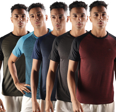 Force NXT Solid Men Round Neck Multicolor T-Shirt