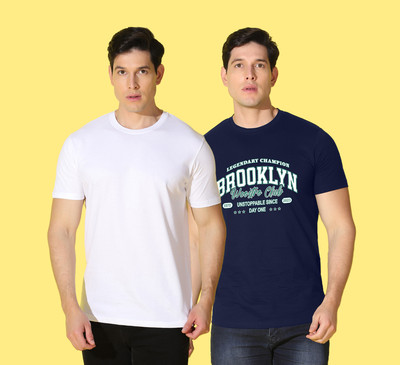 WOOSTRO Typography, Solid Men Round Neck Multicolor T-Shirt