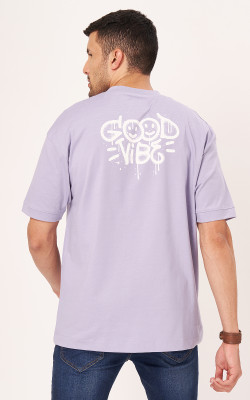 ZU CLOTHING Typography, Graphic Print Men Round Neck Purple T-Shirt