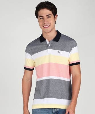 PARX Striped Men Polo Neck Multicolor T-Shirt