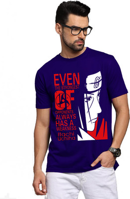 BROTEES Printed Men Round Neck Blue T-Shirt