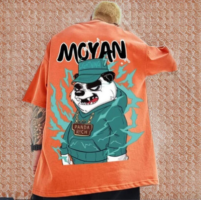 KASPY Printed Men Round Neck Orange T-Shirt