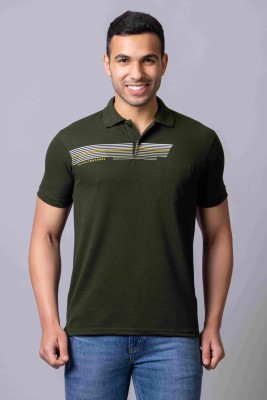 PRORIDERS Solid Men Polo Neck Dark Green T-Shirt