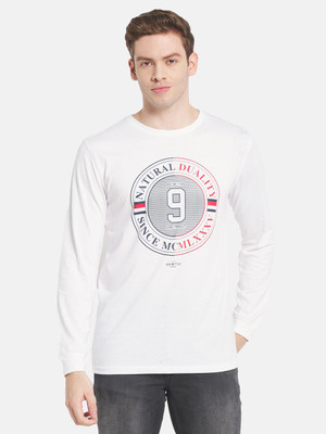 METTLE Printed Men Round Neck White T-Shirt
