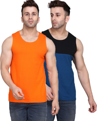 SLOWLORIS Solid Men Scoop Neck Multicolor T-Shirt