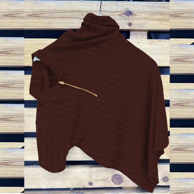 JB Jangoboy Self Design Men Polo Neck Brown T-Shirt