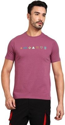 ROYAL ENFIELD Printed Men Crew Neck Purple T-Shirt