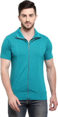 Tresna Fab Solid Men Polo Neck Dark Blue T-Shirt