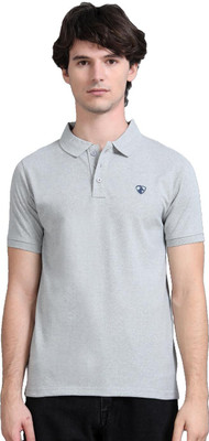 HIBEX POLO Printed Men Polo Neck Grey T-Shirt