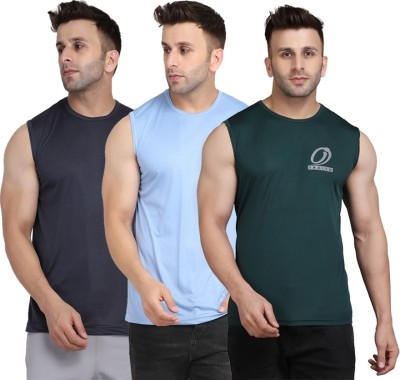 INDIZO Solid Men Round Neck Multicolor T-Shirt