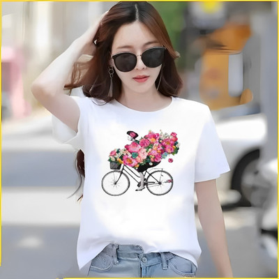 OJSR Printed Women Round Neck White T-Shirt