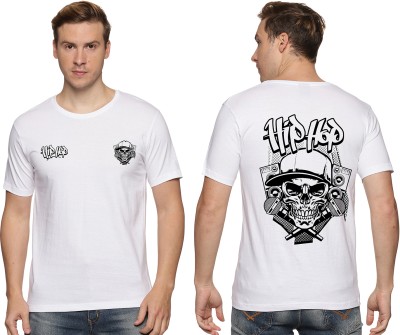 ADRO Graphic Print, Typography Men Round Neck White T-Shirt