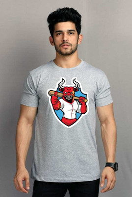 clickwell Printed Men Round Neck Grey T-Shirt