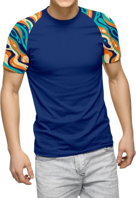 hdee Printed Men Round Neck Navy Blue T-Shirt