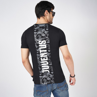 SF Jeans by Pantaloons Printed Men Round Neck Black T-Shirt