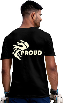 Fighterhero Solid Men Round Neck Black T-Shirt