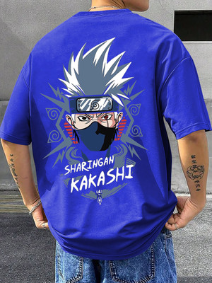 TeeBrozz Printed Men Round Neck Blue T-Shirt