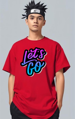 goodsign Graphic Print Men Round Neck Red T-Shirt