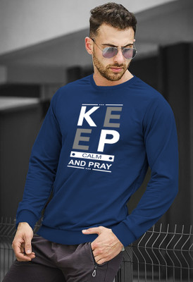 Rawmen Printed Men Round Neck Dark Blue T-Shirt