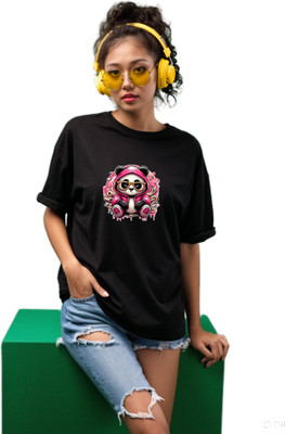 LuxeApe Printed Women Round Neck Multicolor T-Shirt