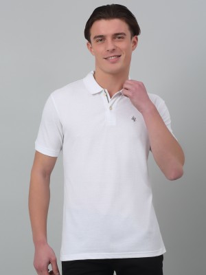 CANTABIL Solid Men Polo Neck White T-Shirt