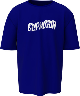 Hello Swanky Printed Men Round Neck Blue T-Shirt