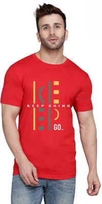 Cryptic Printed Men Round Neck Red T-Shirt