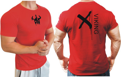 SPOWEARY Printed Men Round Neck Red T-Shirt