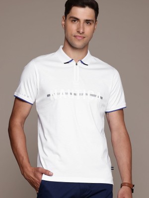 NAUTICA Printed Men Polo Neck White T-Shirt