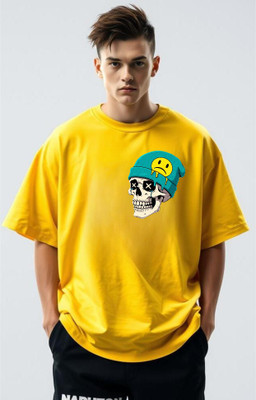 BLOSSOMTRADER Printed Men Round Neck Black T-Shirt